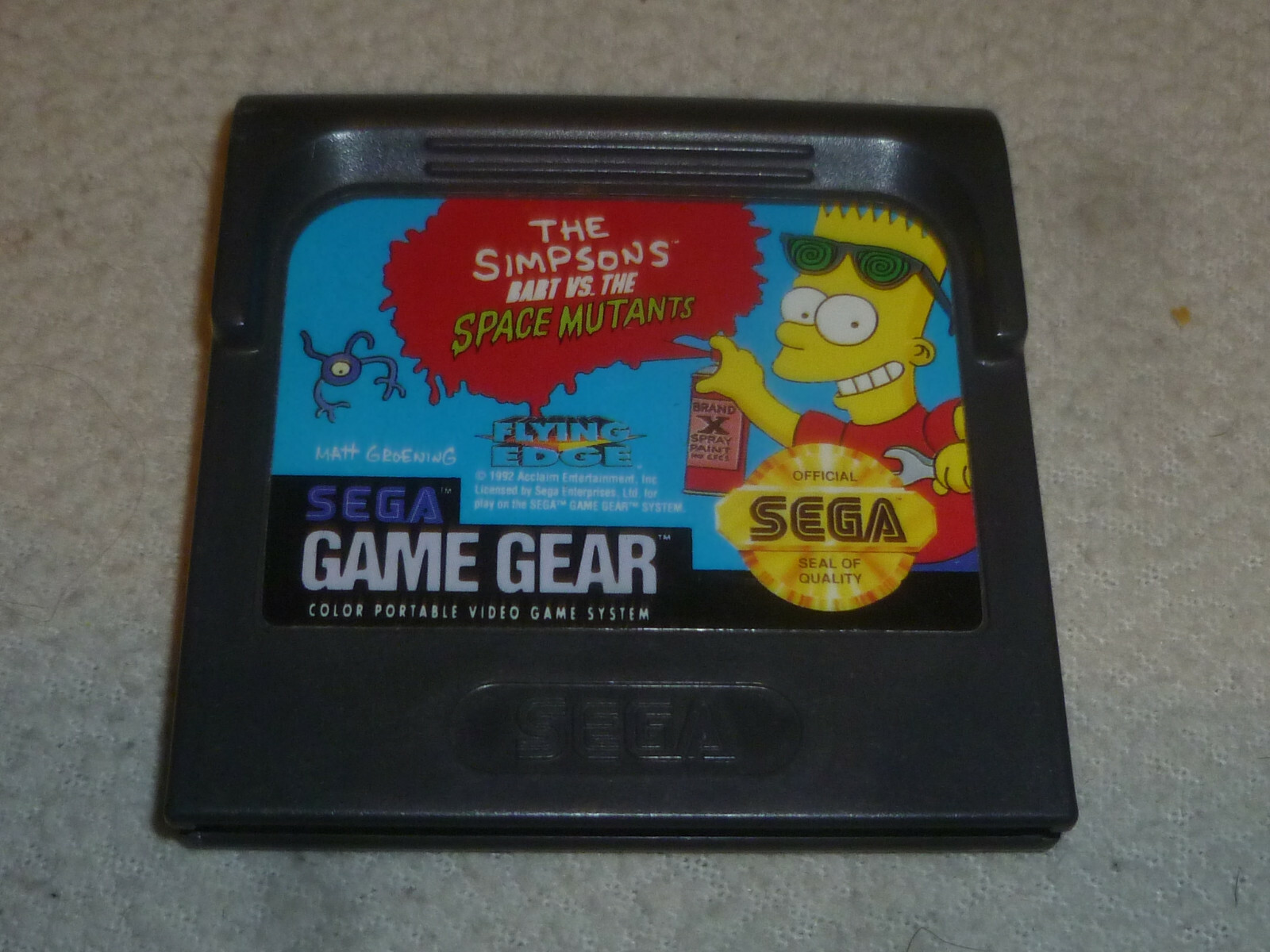 SEGA GAMEGEAR VIDEO GAME THE SIMPSONS BART VS THE SPACE MUTANTS CARTRIDGE GEAR 