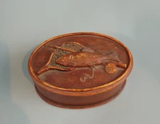 Resin Fishing Trinket Box Pole Net Racket Hook Brown Wangs Small Decoration