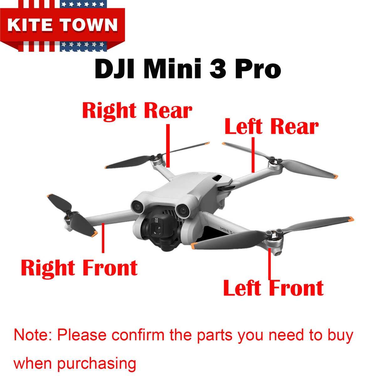 For DJI Mini 3 Pro Originele Achter Arm Shell zonder Motor Drone Armen Cover for DJI Mavic Mini 3 pro Reparatie Onderdelen 99% NIEUWE [Onderdelen] (Color : Rear Right