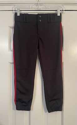 Champro Girls Softball Pants NWT Size Medium Black With Red Stripe