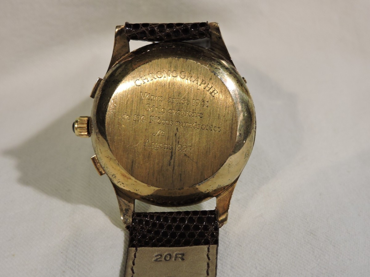 TELDA Triple Chronograph Date & Moon Phase Caliber Venus 187 Gold