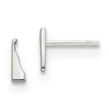 BRAND NEW 925 Sterling Silver Delaware State Push Back Earrings Model XNE50SS-DE