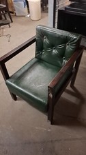 2 Vintage St&uuml;hle - Dunkelgr&uuml;nes Kunstleder - gebraucht