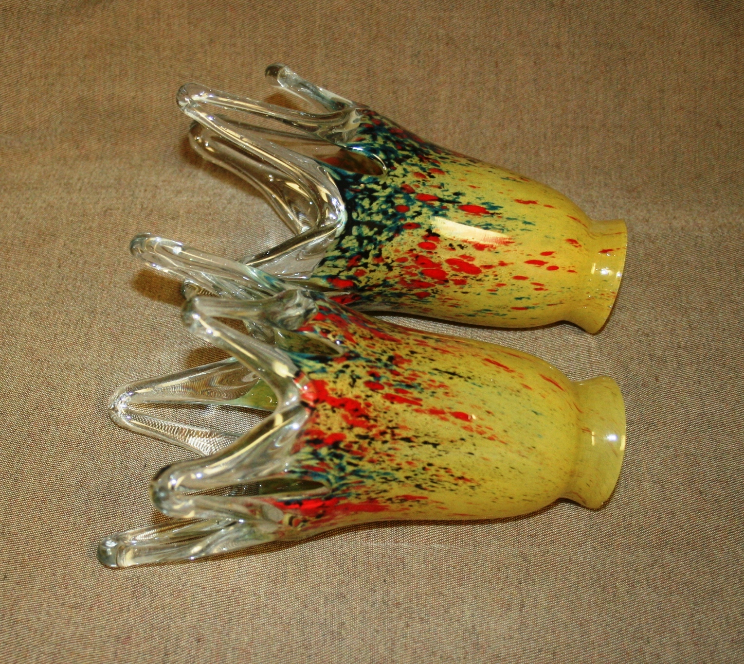 Pair of Hand Blown Glass Lamp Shade Multicolor eBay