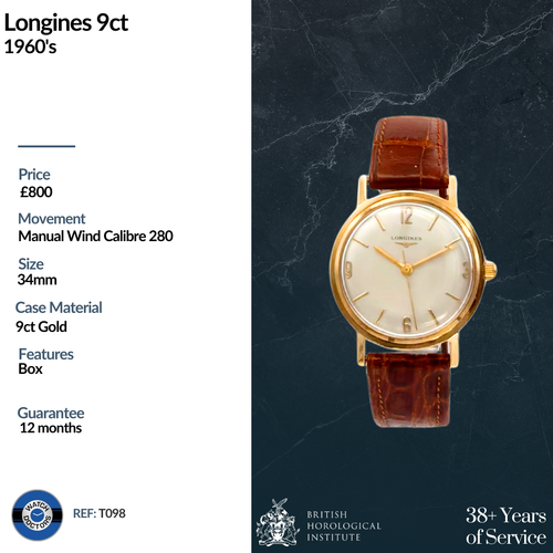 Longines 9ct Gents Watch (t098) - Picture 2 of 13