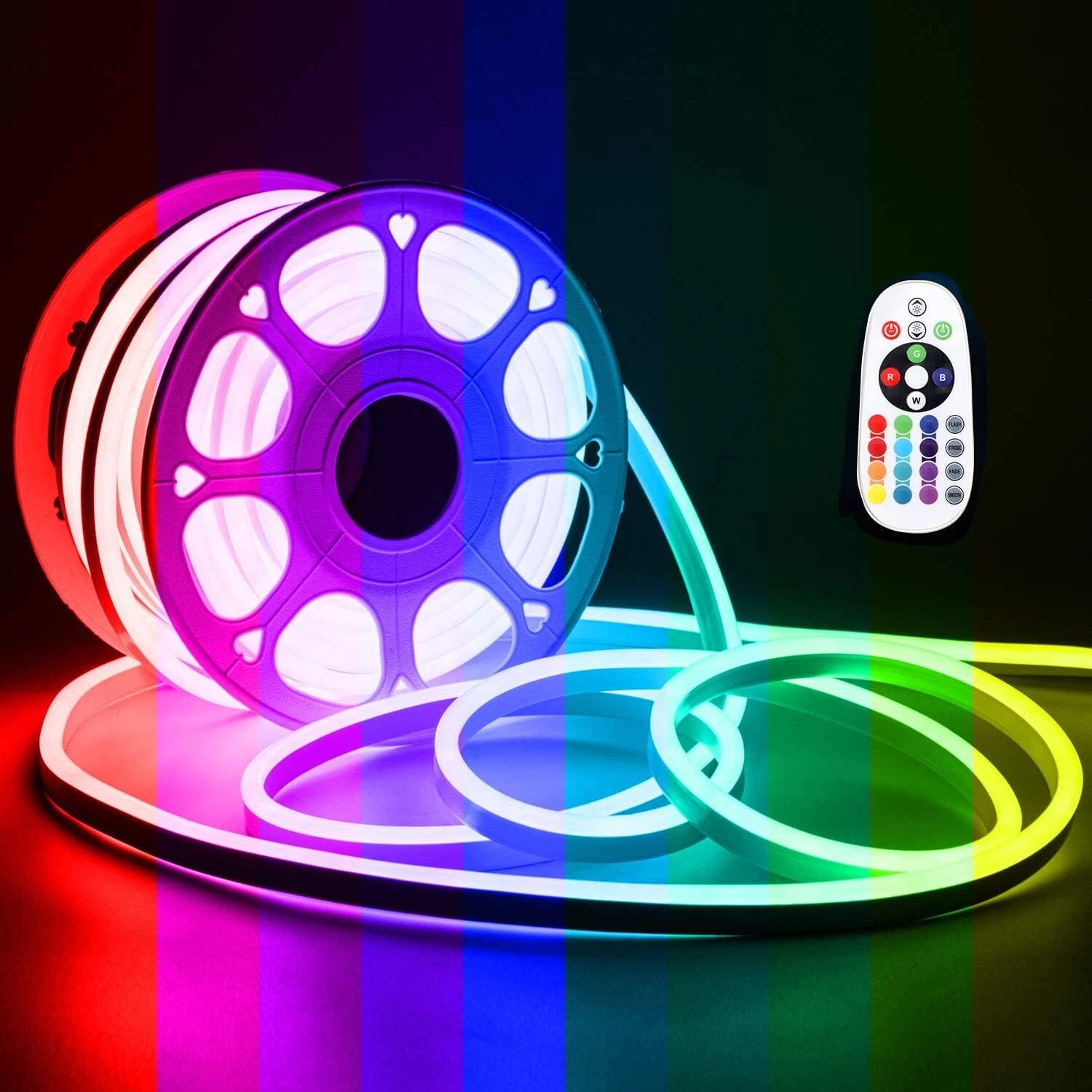 32.8ft 12V RGB LED Neon Rope Light Strip Waterproof Store AD Boat Bar Sign Decor