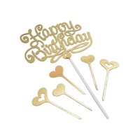 Cake Topper Happy Birthday Geburtstag Aufsatz Stecker Gold FüR Torten Kuchen