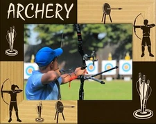 Archery Laser Engraved Wood Picture Frame Landscape (4 x 6) 