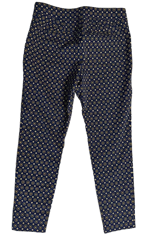 Talbots Essex Ankle Skinny Pants Size 8p Patterned Blue/yellow Stretch - Image 3 of 4