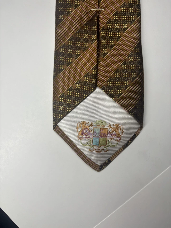 "Corbata Robert Graham para hombre 100 % seda multicolor a rayas floral 61"" de largo" Foto 2 de 4