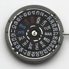 Japan NH36 NH36A Movement Black Disk English font Week Crown At 3.0/3.8 Oclock