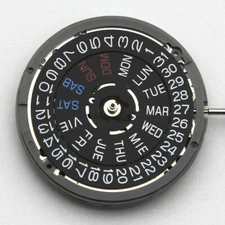 Japan NH36 NH36A Movement Black Disk English font Week Crown At 3.0/3.8 Oclock