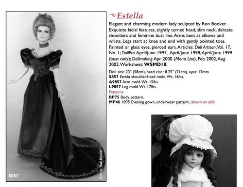 Vintage "Estella" OOAK Porcelain Doll Ron Brooker Mould - 57cm Tall c1990's - Picture 23 of 24