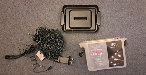 Christmas Lights SNOWTIME 500 LED Ice White 12.5m M/Function Indoor/Outdoor - Picture 2 of 3