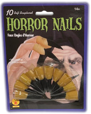 10 HORROR BLADE NAILS SET Rubber Monster Witch Black Finger Tips Dracula Costume