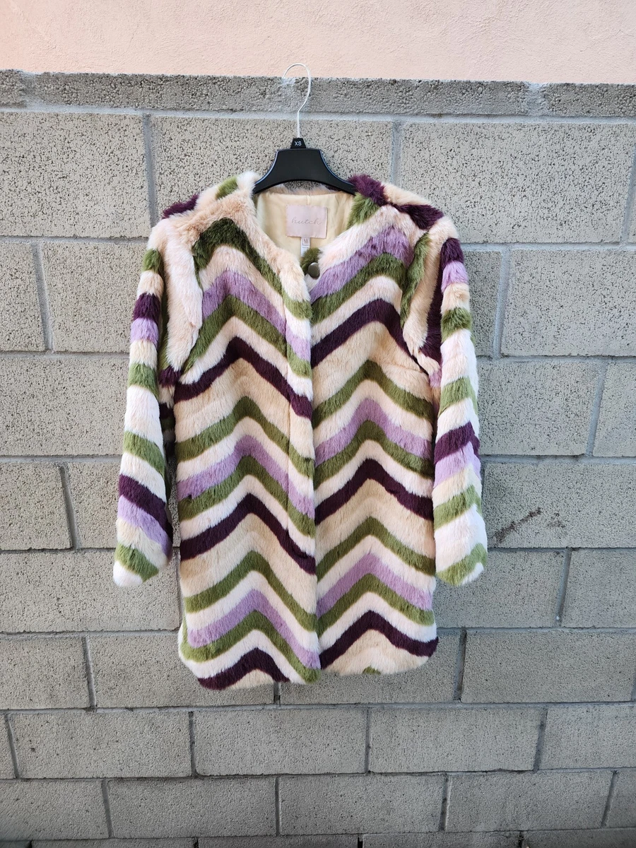 Anthropologie chevron faux on sale fur coat