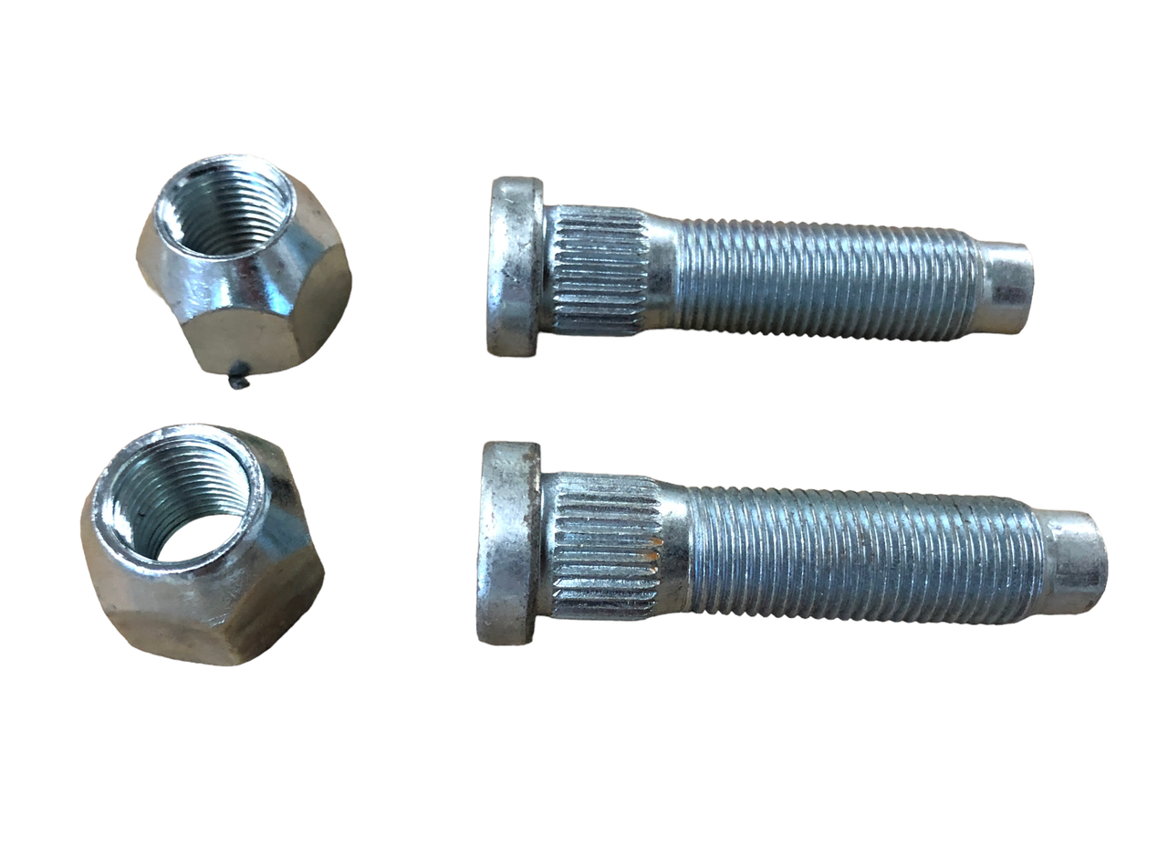 2) 7k8k Trailer Hub Wheel studs W/ LUG NUTS 9/16" Stud x 29/16" Long