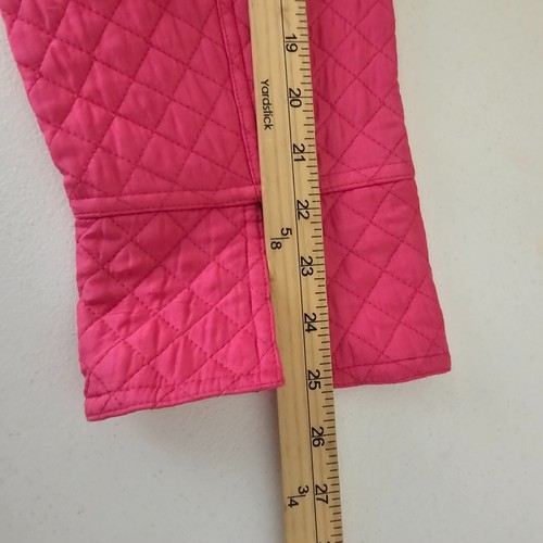Quacker Factory Quilted Jacket Womens L Pink Rhinestone Silk Zip Up Long Sleeve - Picture 7 of 10