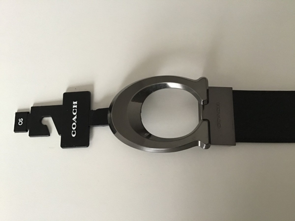 COACH Signature C Buckle Cut-To-Size Reversible Belt QB/Black/Dark