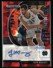 John Mooney 2020 Prizm Draft Picks Collegiate PA-JO Prospect Autograph Red Ice