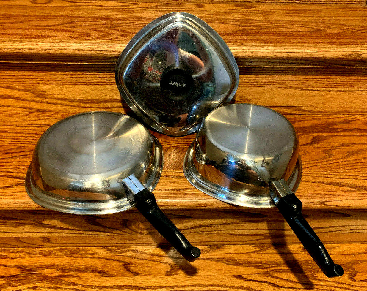 Aristo Craft Cookware Special Alloy Stainless Steel 3 Pieces Vintage