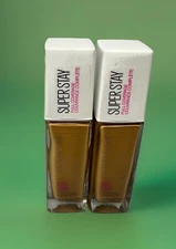 Maybelline Super Stay Foundation Full Coverage 332 Golden Caramel Read ~ 2 Pcs