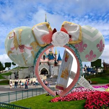 Disney Parks The Main Attraction Minnie Mouse King Arthur Carousel Ears Headband