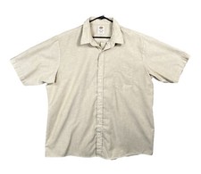 Dickies Men's Short Sleeve Work Shirt Tan Single Pocket XXL Button Up