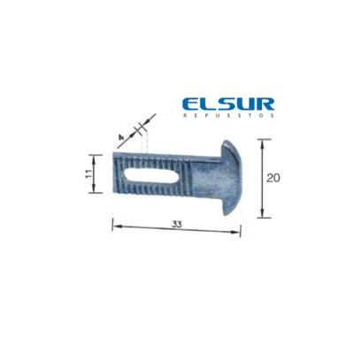 DISTRIBUCIONES RAN GATILLO PARA VENTANA Y PUERTA CORREDERAS 33 mm NYLON .6 UNIDADES