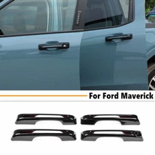 For 22-25 Ford Maverick Gloss Black Exterior Door Handles Decor Shell Cover Trim