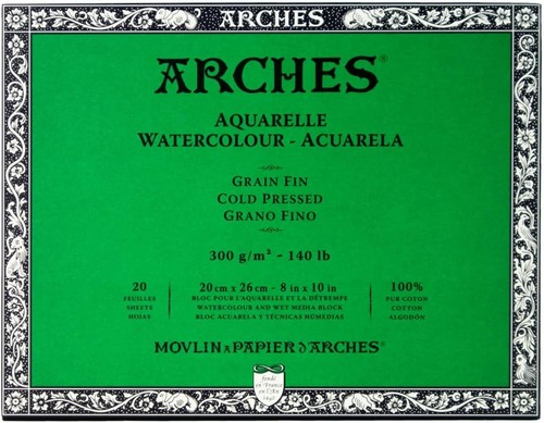Blocco Acquerello 8x10 Pollici Carta Bianca Naturale 100% Cotone - 20 Fogli di Wat... - Foto 2 di 8