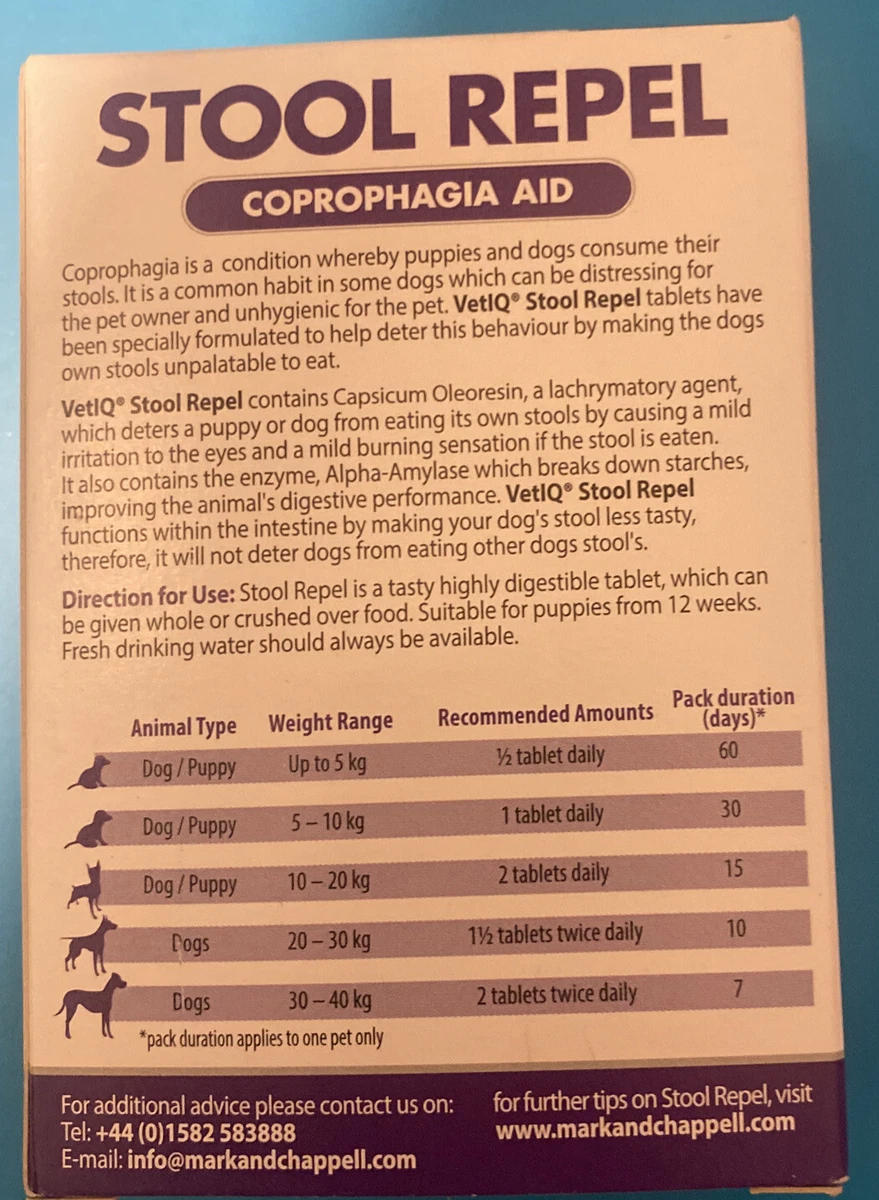 VetIQ Stool Repel Aid Coprophagia Stop Deter Poo Eating Dogs Puppy