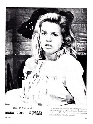 (F&F81) MAGAZINE PIN UP PICTURE POSTER 11X8'' DIANA DORS : YIELD TO THE NIGHT