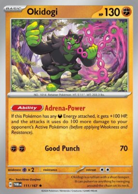 x1 Okidogi - 111/167 - Holo Rare Pokemon SV06 Twilight Masquerade