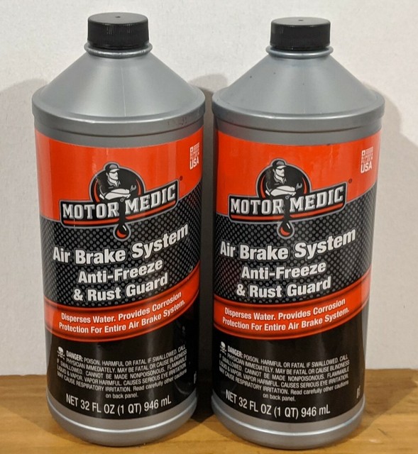 2 Motor Medic Air Brake System AntiFreeze Rust Guard 32 oz All Terrain