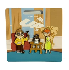 Disney Pixar Up Carl & Ellie Paradise Falls 3 Piece Flair Pin Set New