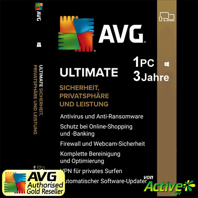 AVG ULTIMATE 2026 1 PC 3 Jahre | Internet Security, TuneUp, VPN, AntiTrack 2027