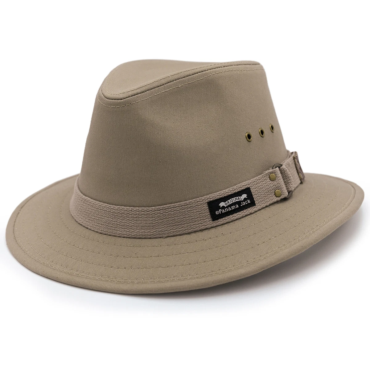 Panama Jack Men's Original Canvas Safari Sun Hat, 2 1/2 Brim, UPF