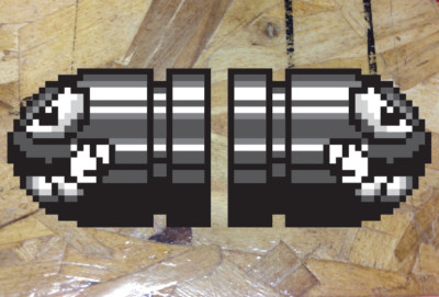 8-Bit Retro Super Mario Bullet Bill Decal Set - 2 reverse facing - 3''