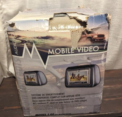 Audiovox Movies 2 Go Dual DVD headrest system Model MMD7HRPKG - Open Box New