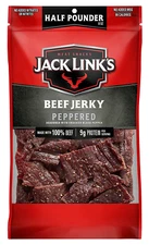 Jack Link'S Beef Jerky, Peppered, 1/2 Pounder Bag - Flavorful Football Game Day 
