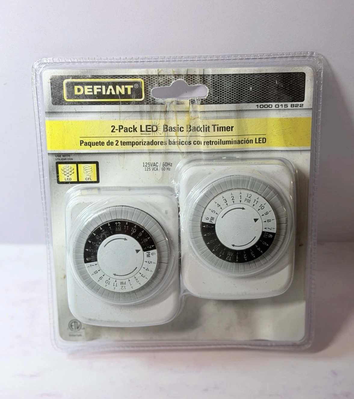 Defiant 2 Pack LED Basic Backlit Timer 24 Hour Mechanical Timer White New
Opens in a new window or t