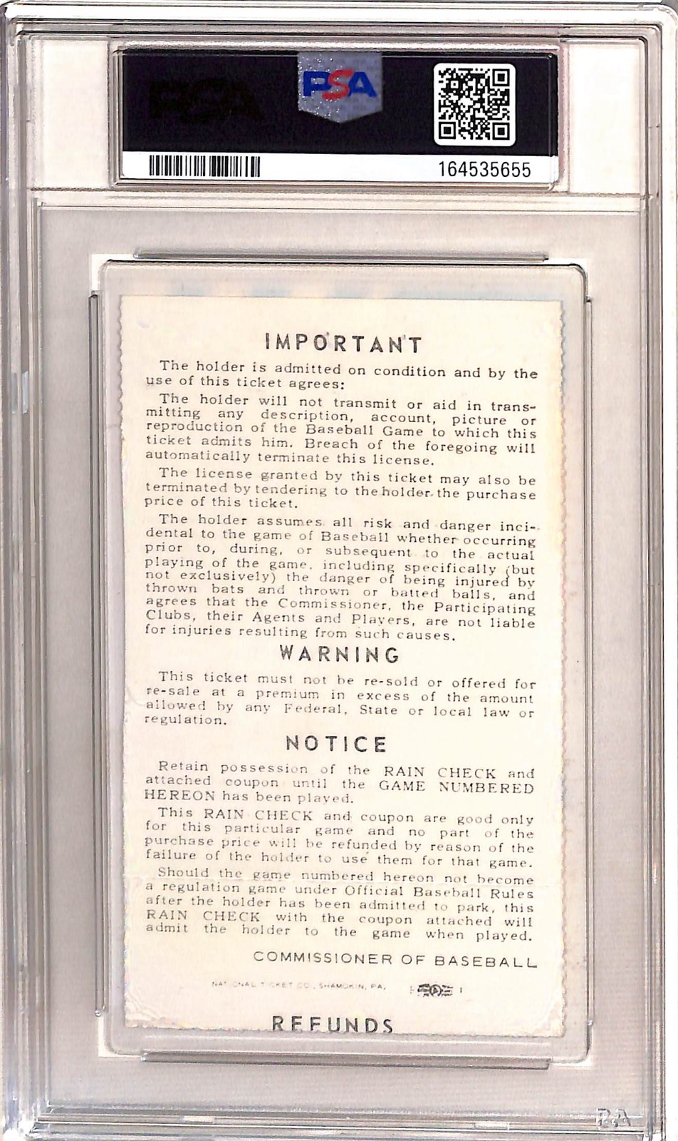 1971 World Series Game 6 Ticket Pirates vs Orioles Clemente HR "The Throw" PSA 3 view 2