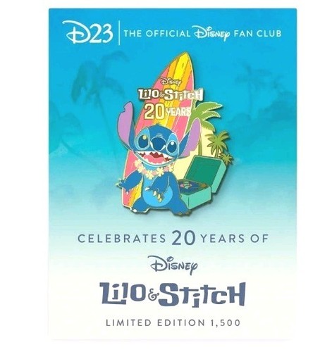 Disney D23 Exclusive Lilo & Stitch 20th Anniversary Commemorative Pin (LE 1500) - Picture 2 of 5