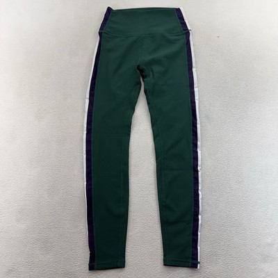 Wilo the Label Green Ribbed Side Stripe Leggings Size XS
