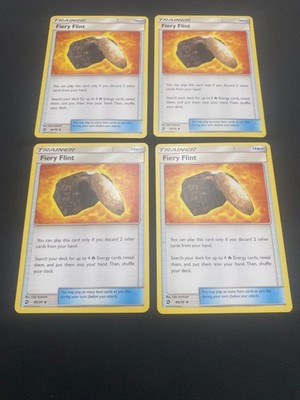 Pokemon Fiery Flint Playset Dragon Majesty 60/70 4x Four Cards x4 Lightly Played