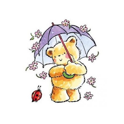 Penny schwarz Holz montiert Gummistempel - Rainin' Daisies 3783H