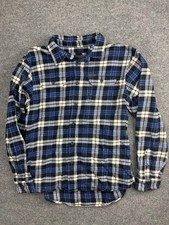Orvis Shirt Mens XL Blue Plaid Flannel Button Front Pockets Long Sleeve