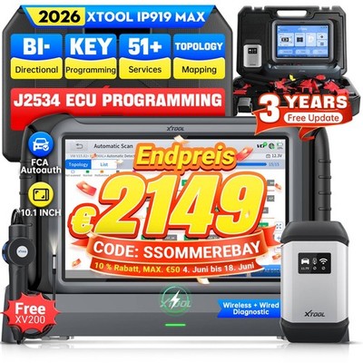XTOOL IP919 MAX J2534 OBD2 Diagnosegerät ECU-Programmiergerät Key Programmier DE