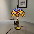 Tiffany-Style Table Lamp Handcrafted Art Stained Glass Bedside Lamps Desk Light